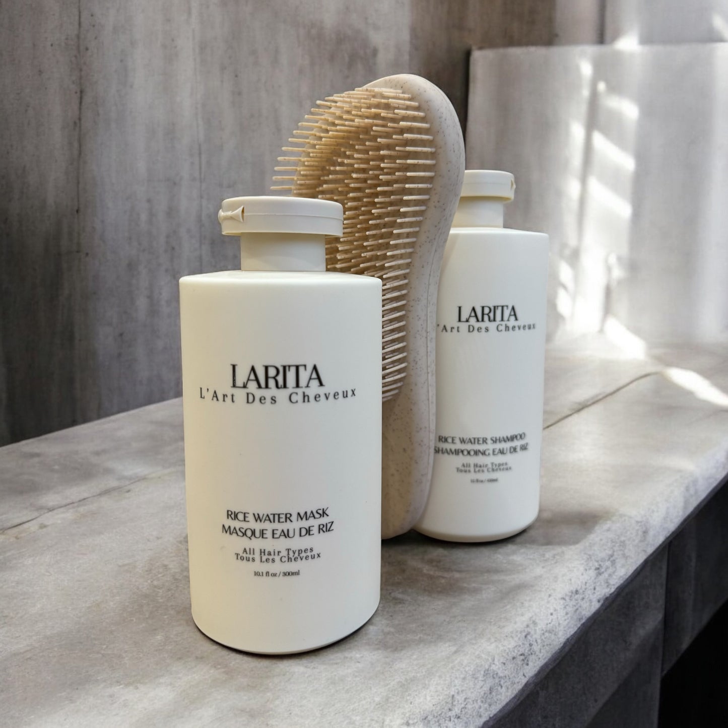 Trio Rice Water Shampoo, Rice Water Mask, Wet Brush